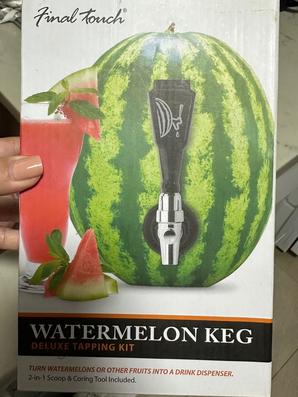🆕NIB Final Touch Watermelon Keg Deluxe Tapping Kit - silver/blk